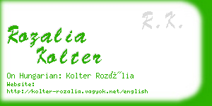 rozalia kolter business card